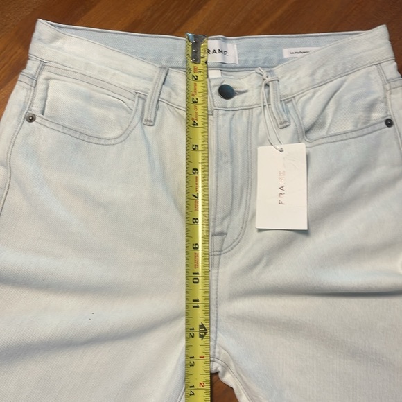Frame Denim Le Hollywood Crop Jeans Sz 26 High Rise Straight Beach Out Rips Wash - Picture 10 of 14